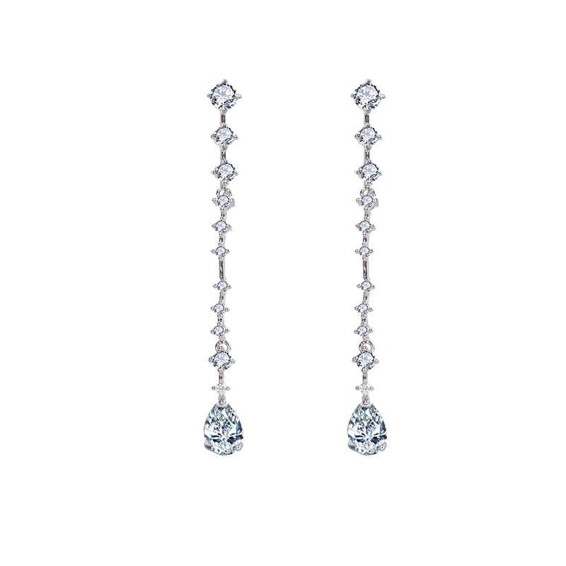 Cubic Zircon Long Shape Earrings for Women