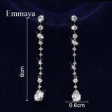 Cubic Zircon Long Shape Earrings for Women