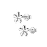 TrustDavis Mini Flower Charm Stud Earrings 925 Sterling Silver
