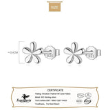 TrustDavis Mini Flower Charm Stud Earrings 925 Sterling Silver