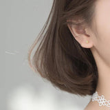 TrustDavis Mini Flower Charm Stud Earrings 925 Sterling Silver