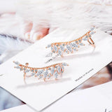 925 Silver Zirconia Angel Wings Stud Earrings For Women