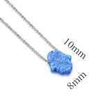 925 Silver Opal Hamsa Hand Choker Pendant KLTN015