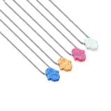 925 Silver Opal Hamsa Hand Choker Pendant KLTN015