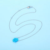 925 Silver Opal Hamsa Hand Choker Pendant KLTN015