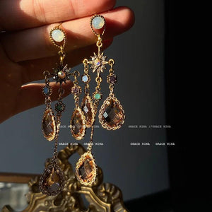 Vintage Baroque Tassel Drop Earrings French Red Fairy Earrings