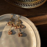 Vintage Baroque Tassel Drop Earrings French Red Fairy Earrings