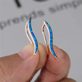 Fire Opal Earrings Geometric Studs Vintage Rose Silver