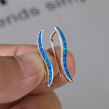 Fire Opal Earrings Geometric Studs Vintage Rose Silver