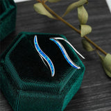 Fire Opal Earrings Geometric Studs Vintage Rose Silver