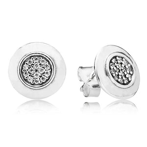 925 Silver Earring Sparkling Love Heart Two-tone Earring