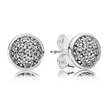 925 Silver Earring Sparkling Love Heart Two-tone Earring