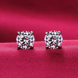 Tibetan Silver CZ Zircon Double Stud Earrings Wedding Jewelry Gift