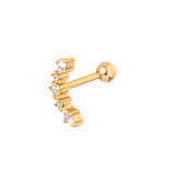 Crystal 925 Silver Stud Earring Cartilage Piercing Huggie Wedding