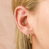 Crystal 925 Silver Stud Earring Cartilage Piercing Huggie Wedding