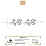 925 Silver CZ Triangle Stud Earrings Women Wedding Jewelry