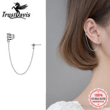 925 Sterling Silver Beads Chain Clip Stud Earrings Wedding Party Jewelry