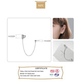 925 Sterling Silver Beads Chain Clip Stud Earrings Wedding Party Jewelry