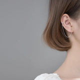 925 Sterling Silver Beads Chain Clip Stud Earrings Wedding Party Jewelry