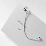 925 Sterling Silver Beads Chain Clip Stud Earrings Wedding Party Jewelry