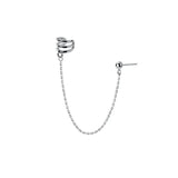925 Sterling Silver Beads Chain Clip Stud Earrings Wedding Party Jewelry