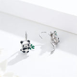 Panda Bamboo Enamel Earrings U Drop Earring for Christmas Birthday Gift