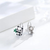 Panda Bamboo Enamel Earrings U Drop Earring for Christmas Birthday Gift