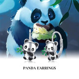Panda Bamboo Enamel Earrings U Drop Earring for Christmas Birthday Gift