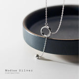 925 Silver Minimalist Round Beads Pendant Necklace for Women