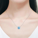 925 Silver Opal Hamsa Evil Eye Charm Necklace