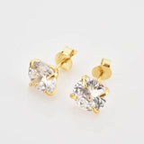 925 Silver CZ Zircon 3-7mm Stud Earrings Wedding Crystal Jewels