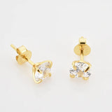 925 Silver CZ Zircon 3-7mm Stud Earrings Wedding Crystal Jewels