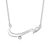 925 Silver Necklace Women Gift Arabic CZ Pendant Engagement Jewelry