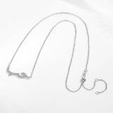 925 Silver Necklace Women Gift Arabic CZ Pendant Engagement Jewelry