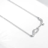 925 Silver Necklace Women Gift Arabic CZ Pendant Engagement Jewelry