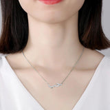 925 Silver Necklace Women Gift Arabic CZ Pendant Engagement Jewelry