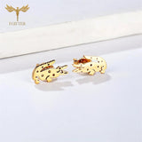 Crocodile Stud Earrings Golden Stainless Steel