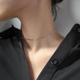 TrustDavis 925 Silver Star Heaven Clavicle Chain Necklace For Women