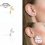 925 Silver Pearl Dangle Earrings CZ Wedding Stud Jewelry