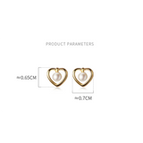 925 Silver Love Heart Pearl Stud Earrings Wedding Jewelry