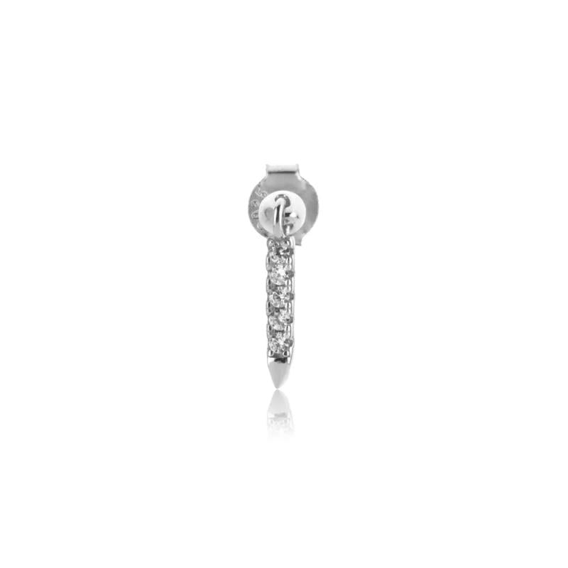 925 Silver Eternity Bar Threaded Charm Earring Line Women Piercing
