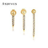 925 Silver Eternity Bar Threaded Charm Earring Line Women Piercing