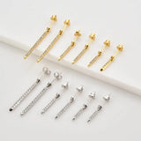 925 Silver Eternity Bar Threaded Charm Earring Line Women Piercing