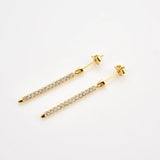 925 Silver Eternity Bar Threaded Charm Earring Line Women Piercing