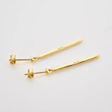 925 Silver Eternity Bar Threaded Charm Earring Line Women Piercing