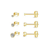 925 Silver Zircon Stud Earrings Set Piercing Ear Jewelry