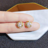 Vintage Crystal Stud Earrings for Women