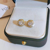 Vintage Crystal Stud Earrings for Women