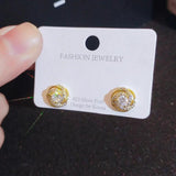 Vintage Crystal Stud Earrings for Women