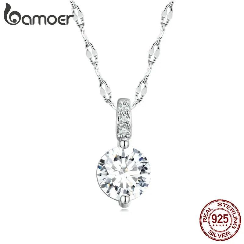 925 Silver Zircon Pendant Necklace for Women Wedding
